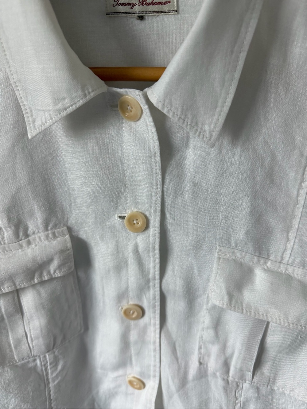 Tommy Bahama Cream Lightweight Button-Front Shirt Jacket - Picture 3 of 12